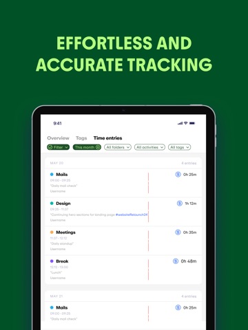 EARLY: Time Tracking iPad screenshot