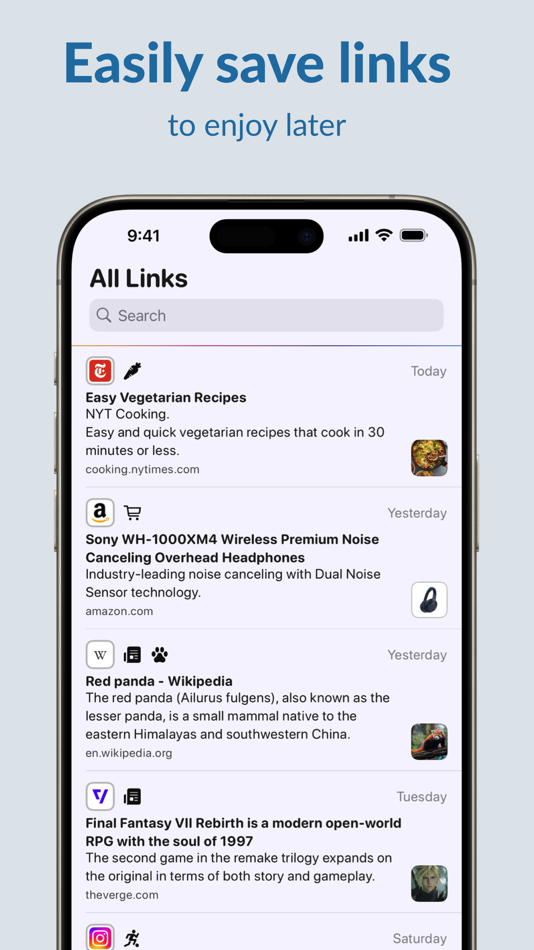 #1. Plinky: Easily Save Links (iOS) By: Red Panda Club Inc.