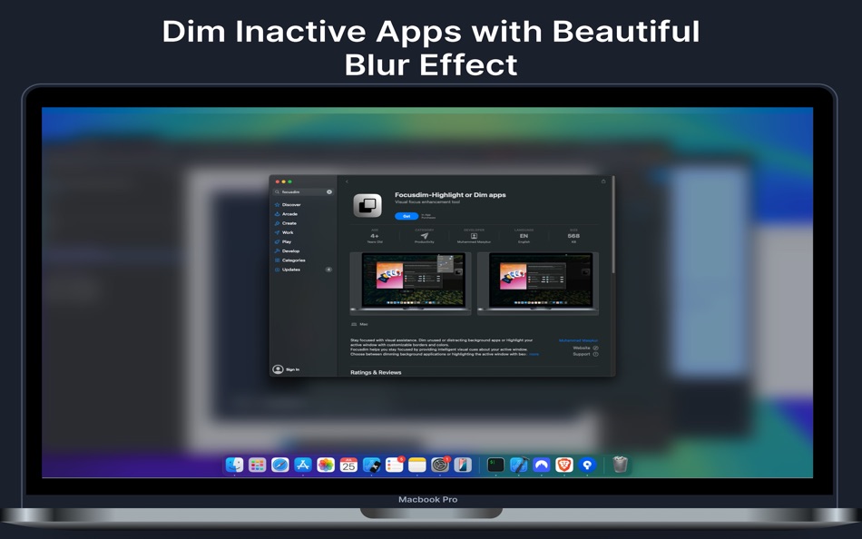 #5. Focusdim-Highlight or Dim apps (macOS) 由: Muhammad Masykur