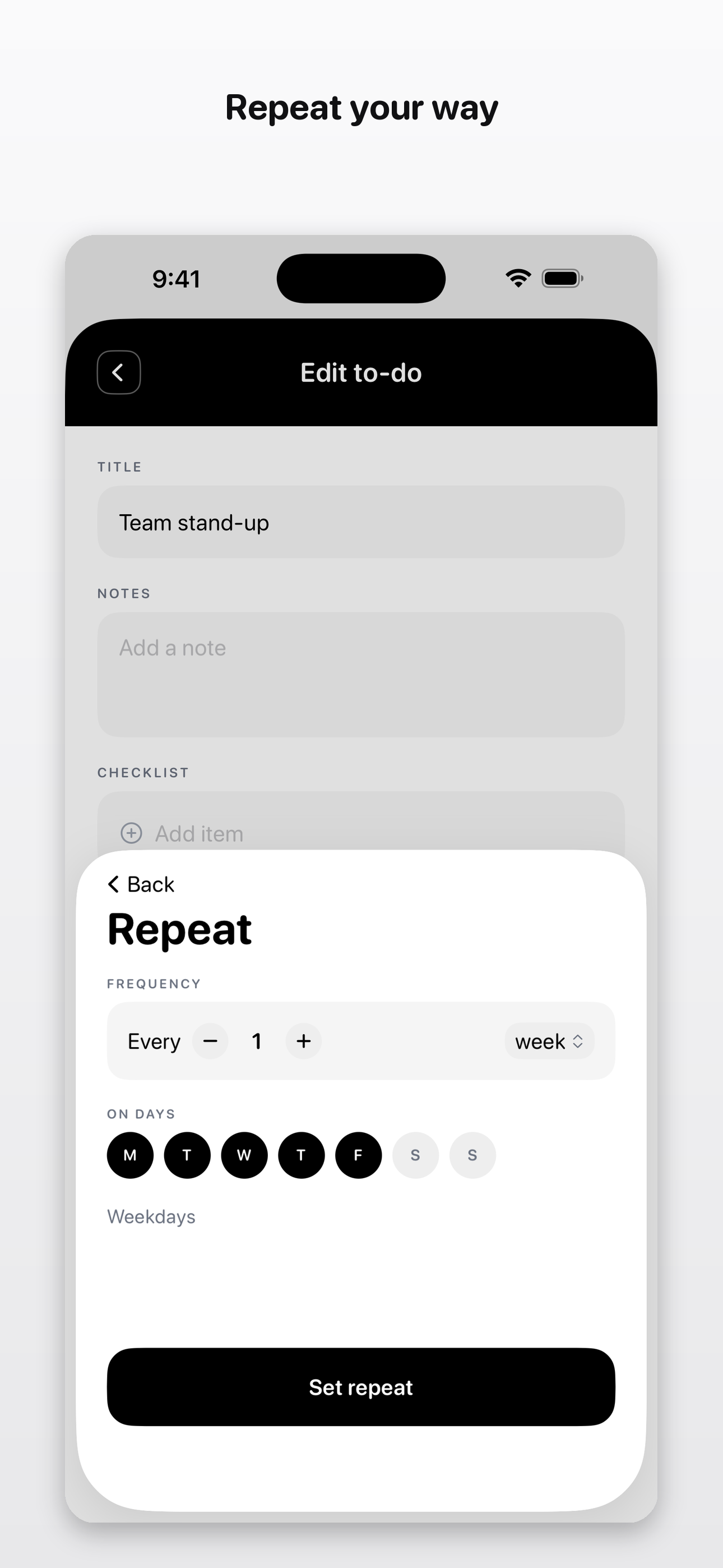 B&W To-Do screenshot 2
