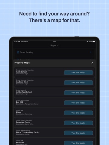 Facilitron Works iPad screenshot
