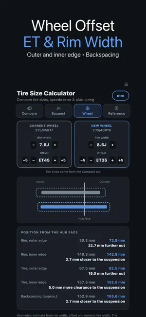 Tire Size Calculator + screenshot 3