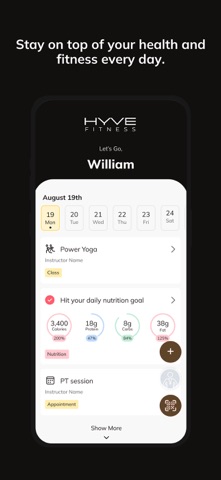 Hyve Fitness iPhone screenshot