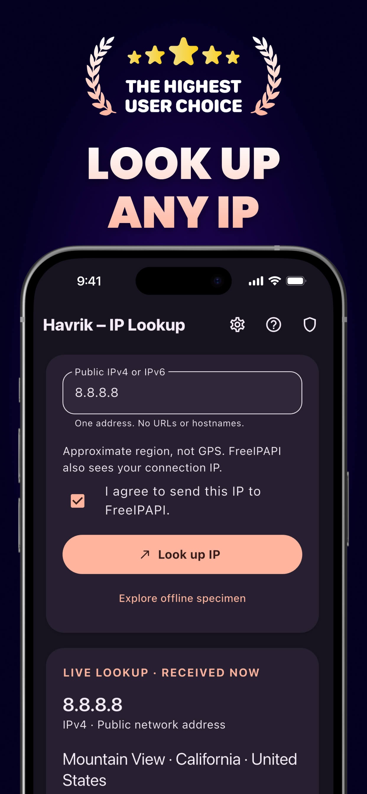 Screenshot 1 of Havrik – IP Lookup