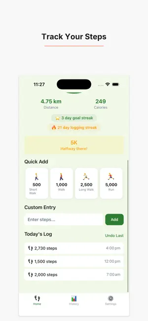 StepLog - Step Counter & Walk screenshot 3