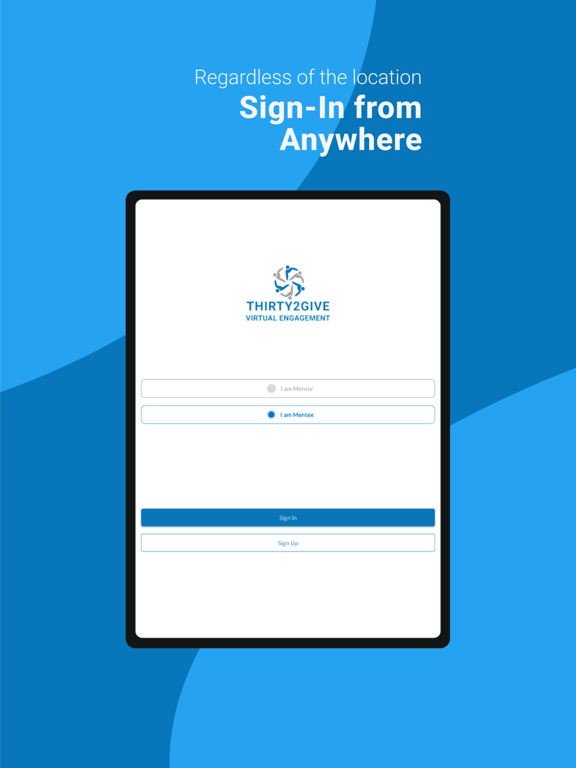 thirty2give iPad screenshot 2 - Social Networking app