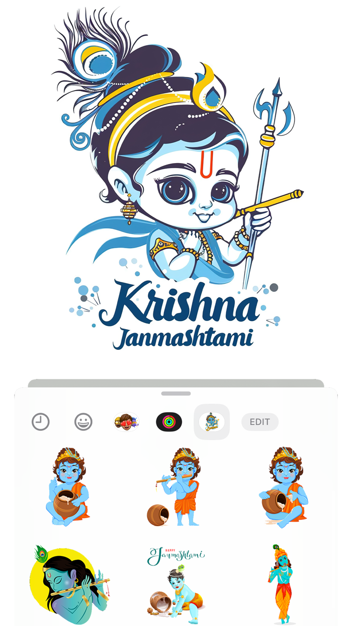 Little Lord Krishna Stickers