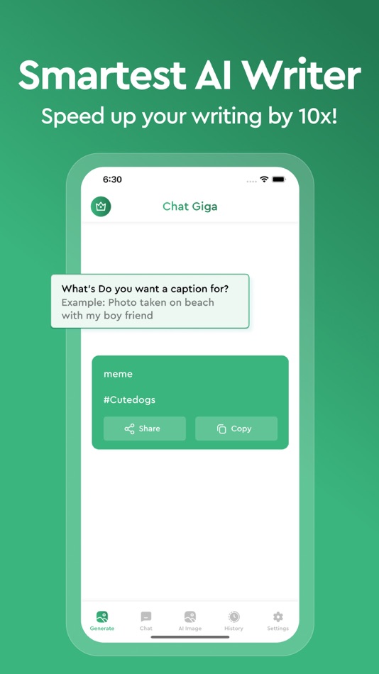 #5. AI Writer & ChatBot - ChatGiga (iOS) 来自: AppQ Technology