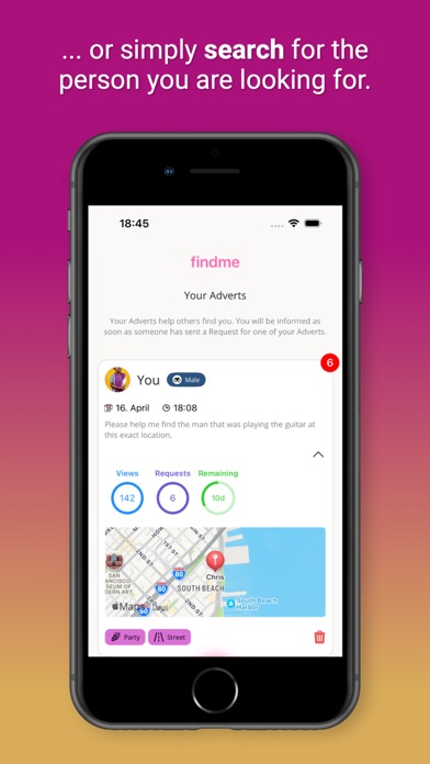 FindMe: Seen someone you like? Screenshot