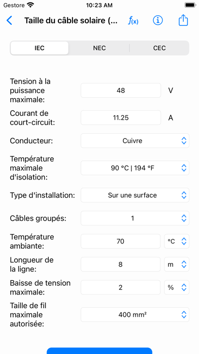 Screenshot #2 pour Calculs Photovoltaïques