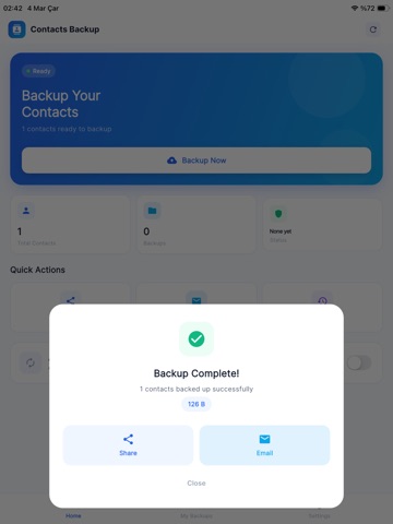 Contacts Backup Recovery iPad screenshot