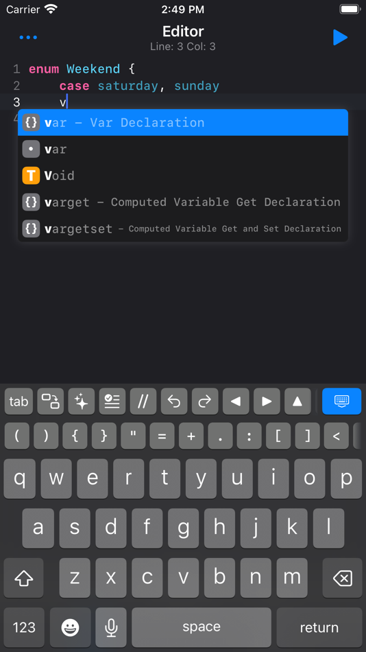 #1. Swifty Compiler: Swift IDE (iOS) Podle: Hassan Taleb