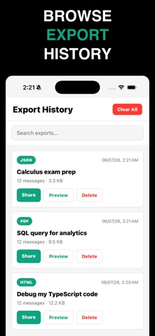 GPTExporter: Export AI Chats iPhone screenshot