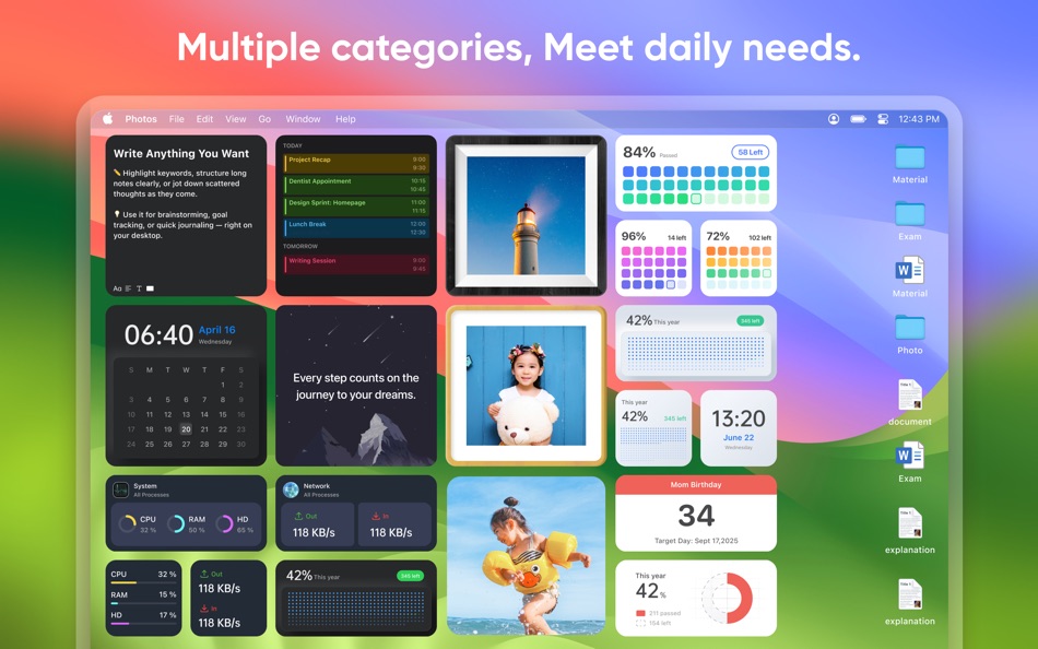 #4. DeskWidgets - Color Widgets (macOS) بواسطة: 建利 陈