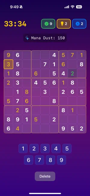 Magic Spell Sudoku screenshot 2