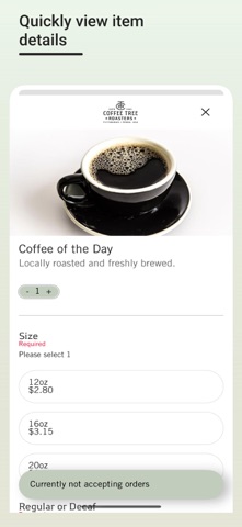 Coffee Tree Roasters iPhone screenshot