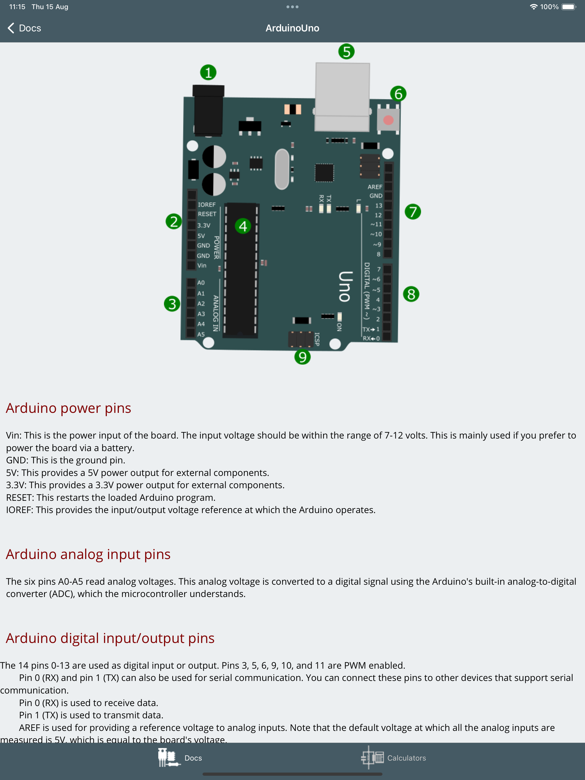 Electronics docs & calculators
