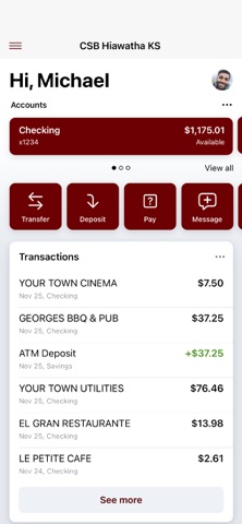CSB Hiawatha KS app screenshot