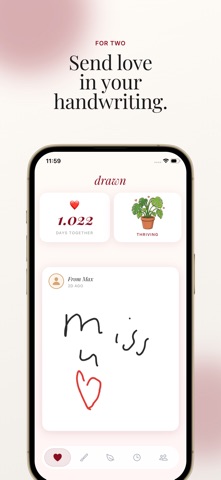 drawn - love notes for couples iPhone screenshot