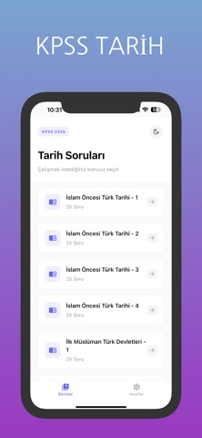 KPSS Tarih Sorular 2026 screenshot