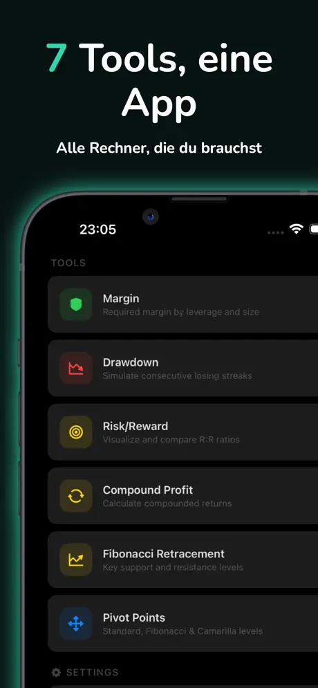 TradeCalc Positionsgröße — iPhone-Screenshot 3