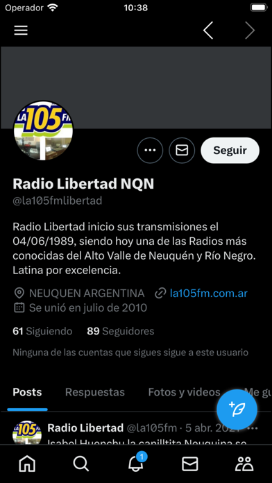 La 105 Fm Libertad Neuquén iPhone screenshot