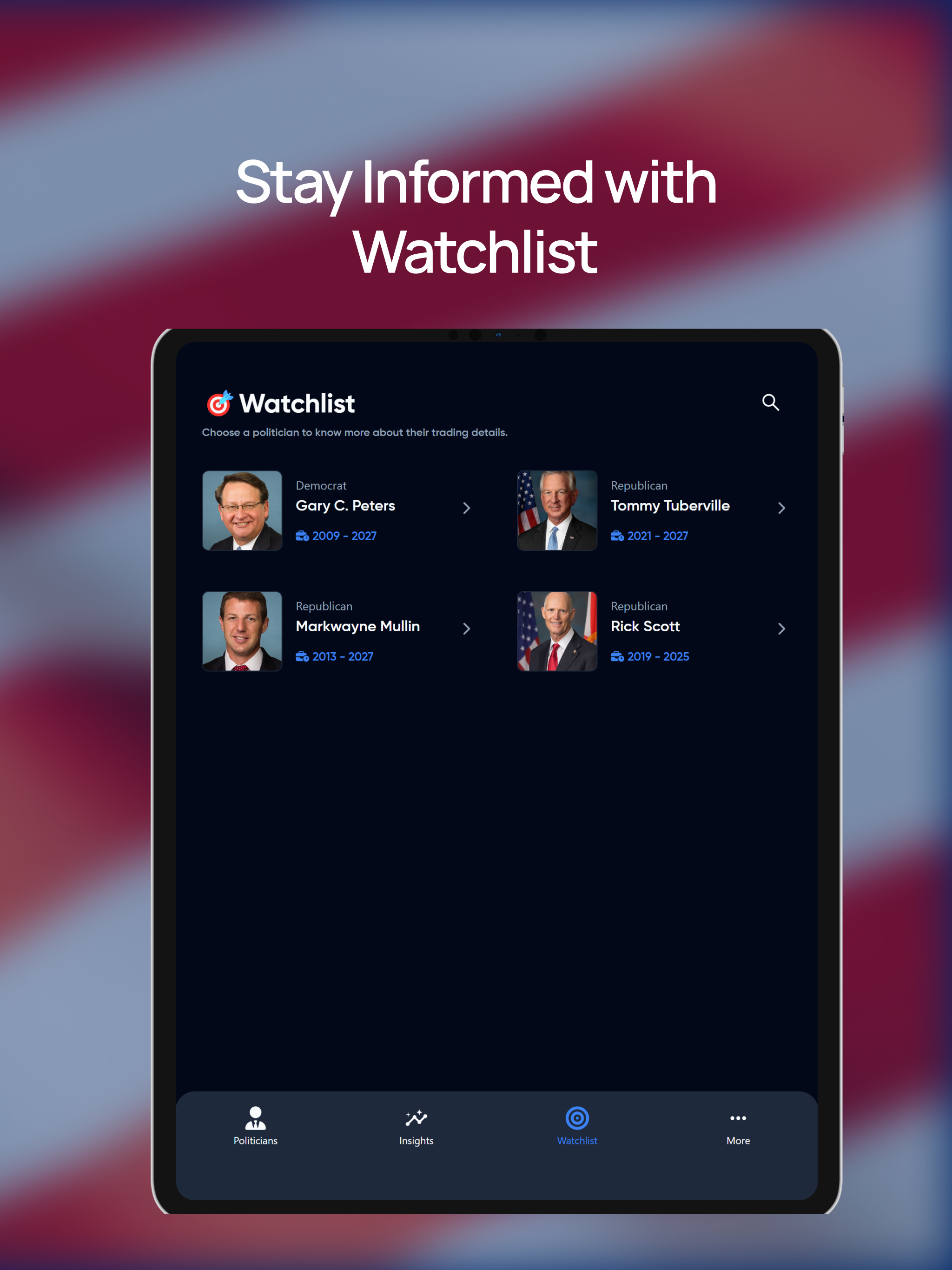 US Senator Stock Tracker