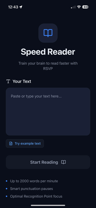 SpeedReader - Learn in seconds Screenshot 1 of 2