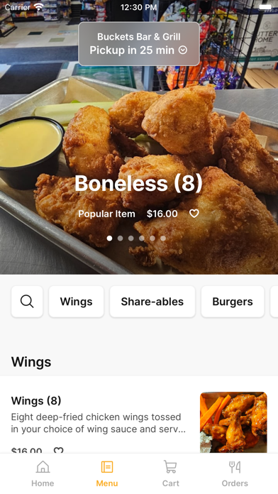 Buckets Bar & Grill app screenshot 2