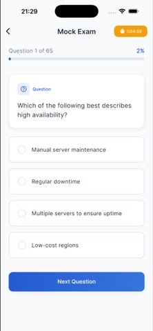 AWS Cloud Practitioner CLF-C02 Screenshot 8 of 9