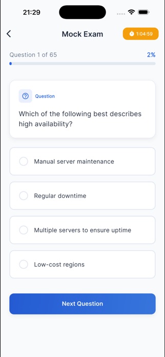 AWS Cloud Practitioner CLF-C02 Screenshot 8 of 9
