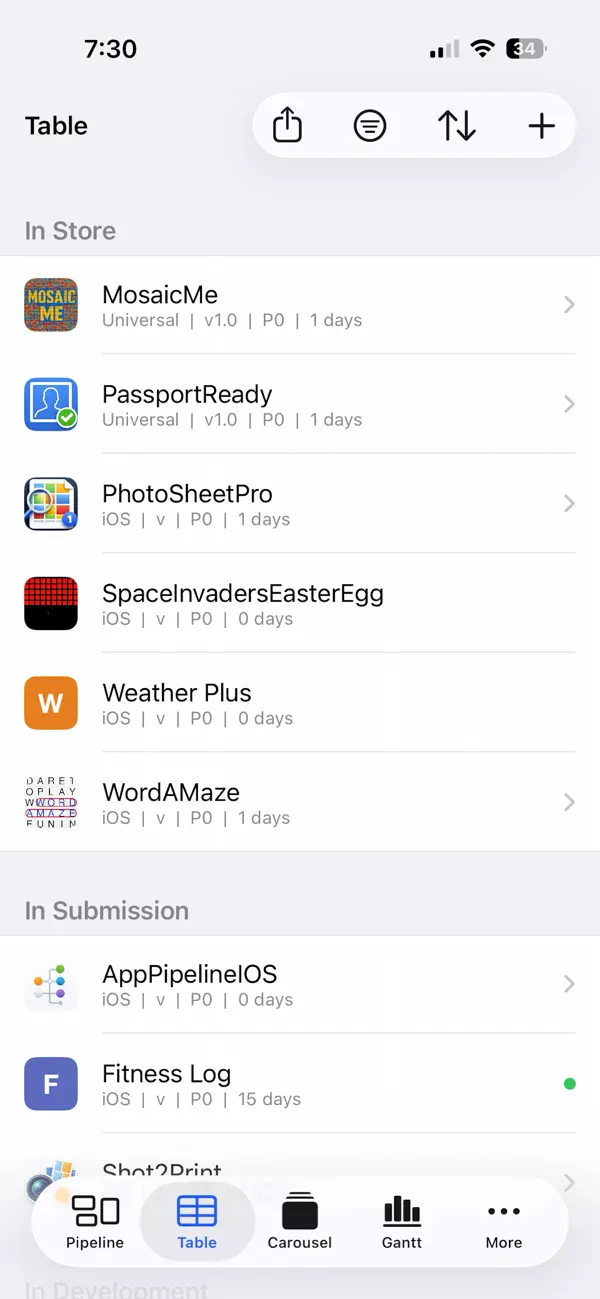 #3. AppPipeline (iOS) De: Arctic Surf Designs