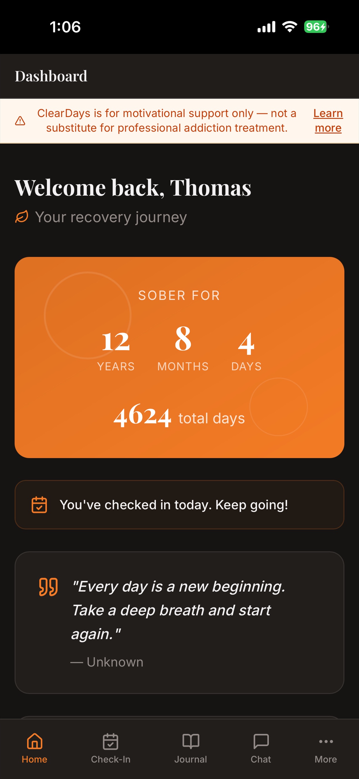 Screenshot 5 of ClearDays Recovery Companion