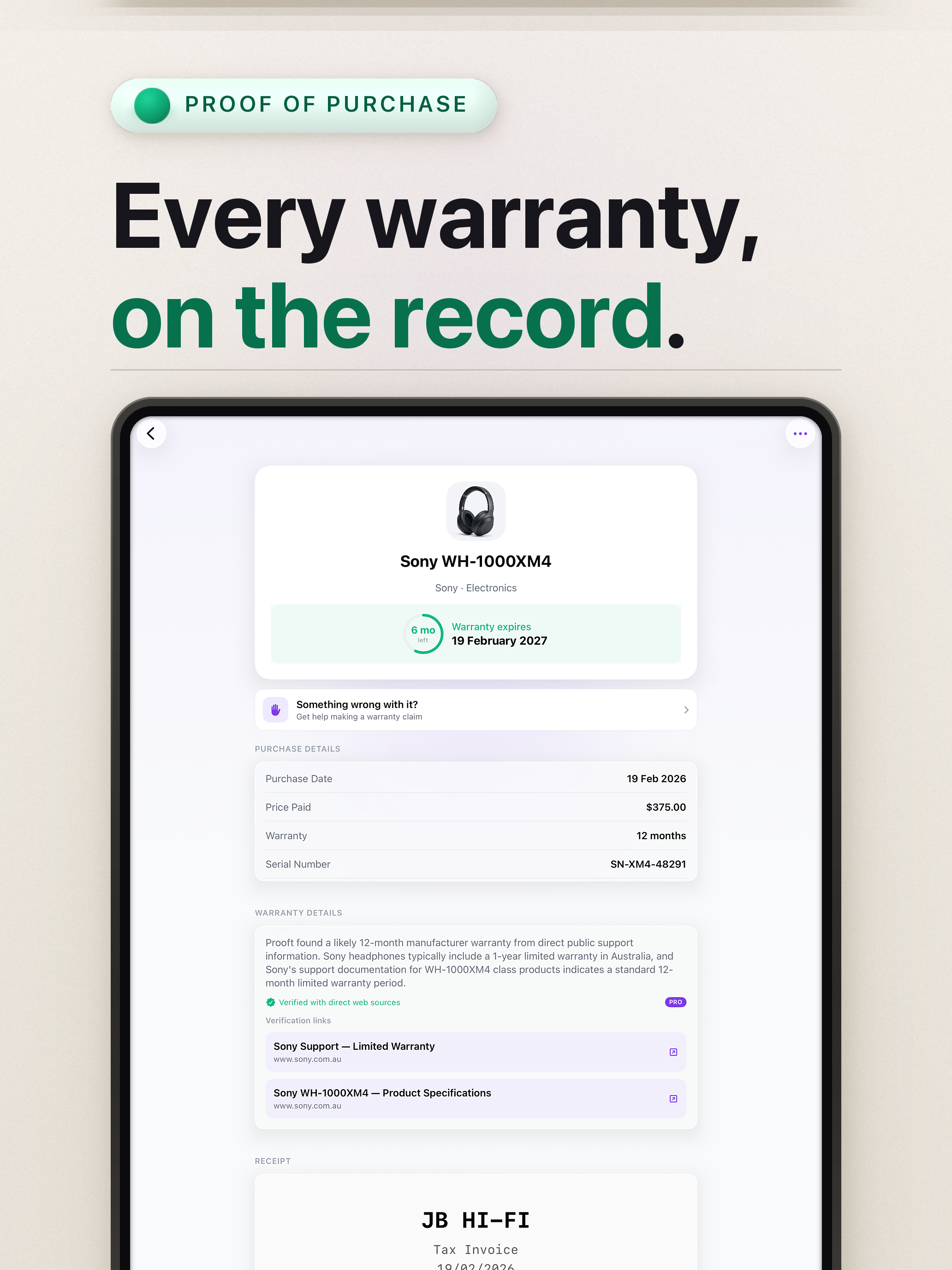 Prooft - Warranty & Receipts screenshot 12