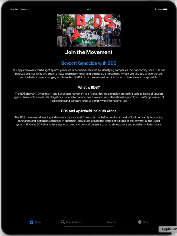 No Thank You Boycott iPad screenshot 5 - Shopping app