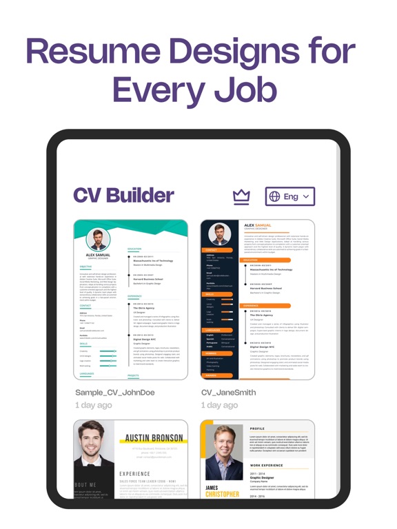 CV Creator - Resume Examples iPad screenshot 1 - Business app