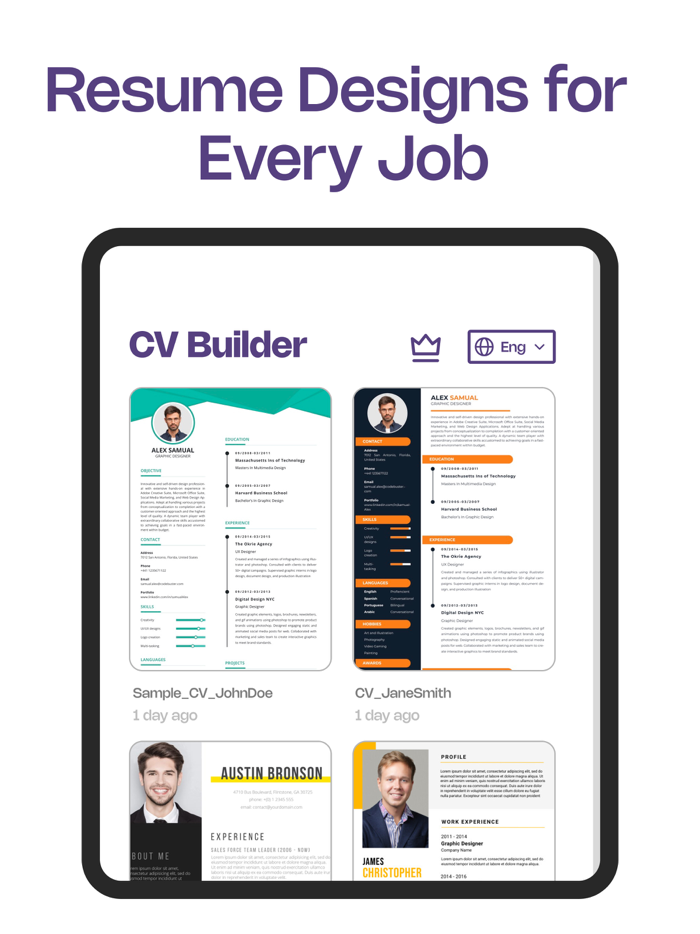 CV Creator - Resume Examples