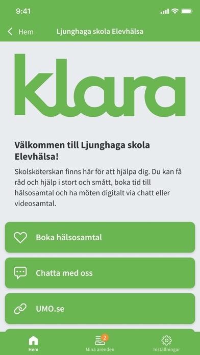 Klara Elevhälsa iPhone screenshot 2
