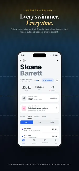 MySwimApp: Swim Meet & Times screenshot 1