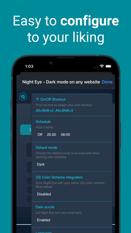 Dark Mode for Safari: NightEye screenshot-3