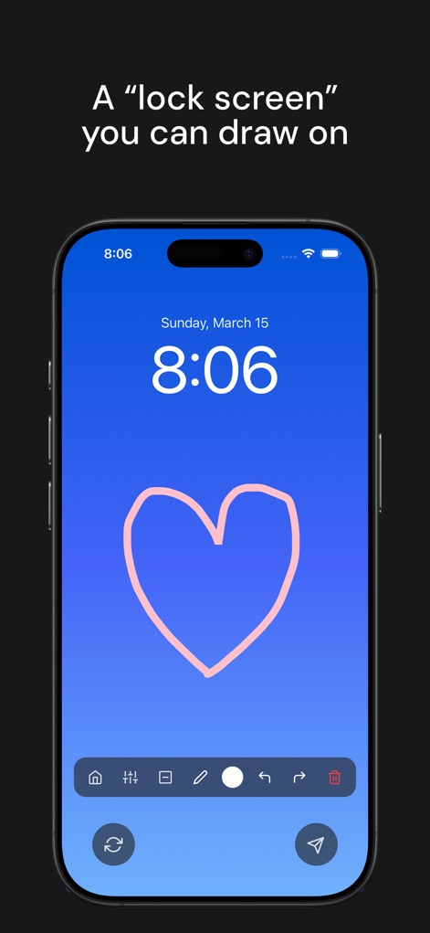 UsTwo - Draw Together - Users can transform their device's lock screen into a dynamic, interactive canvas, complete with essential drawing tools and intuitive navigation controls.