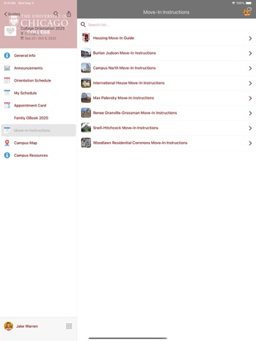 UChicago Guides iPad screenshot