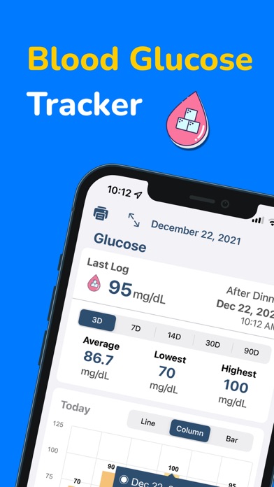 Blood Glucose Tracker Sugar bp Screenshot