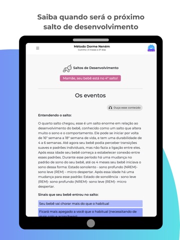 Dorme Neném App: Sono e Rotina iPad screenshot