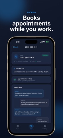 Ringzy: AI Receptionist iPhone screenshot