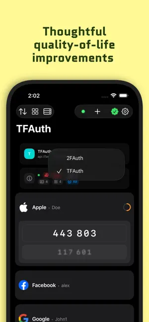 TFAuth screenshot 2