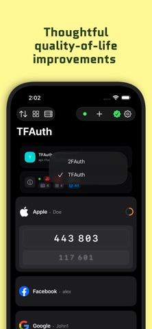 TFAuth screenshot