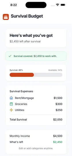 Screenshot von Survival Budget auf dem iPhone 3