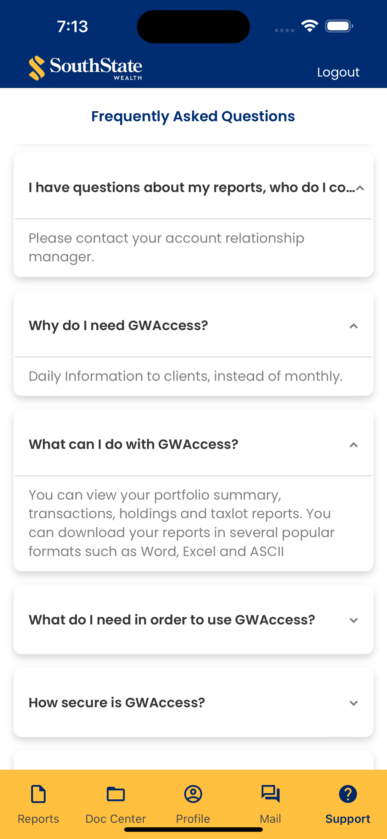 SouthState Wealth Client App