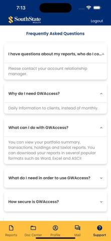 SouthState Wealth Client App screenshot